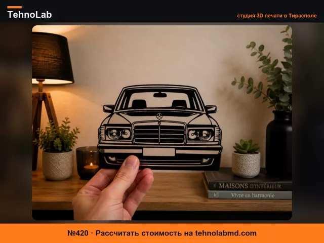 №420 Mercedes-Benz W123 – Настенный декор с видом спереди