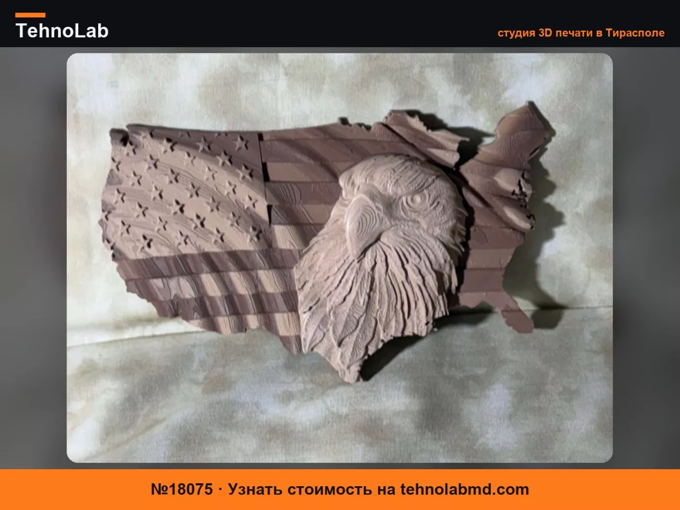№18075 Настенный декор с флагом США и белоголовым орланом