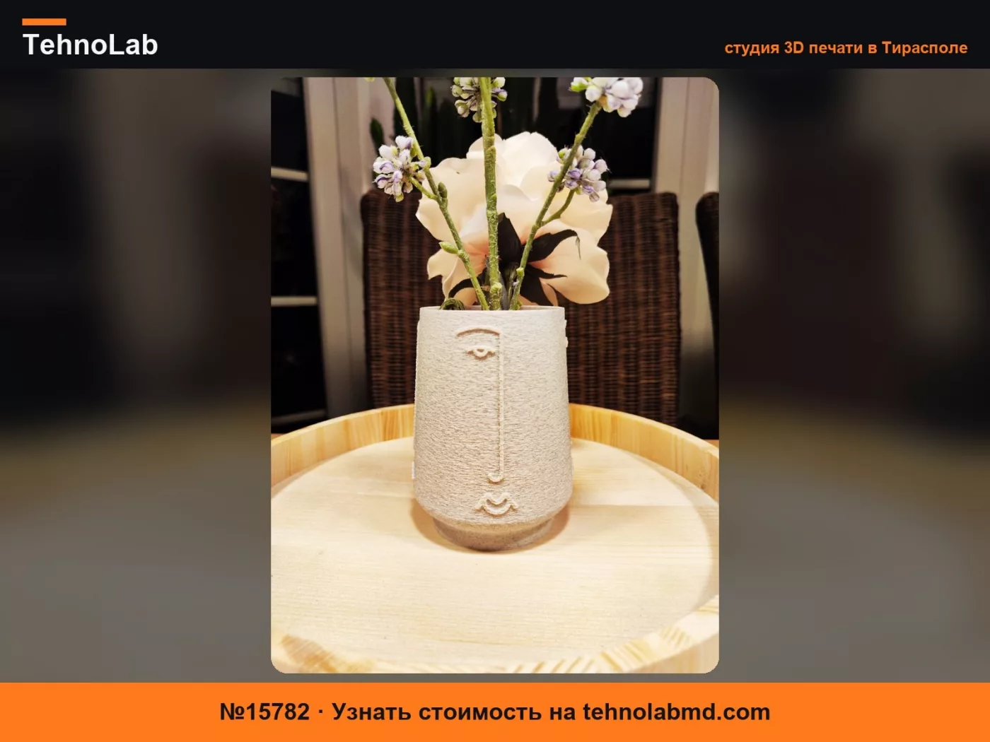 №15782 Ваза Лицо Линейное Искусство