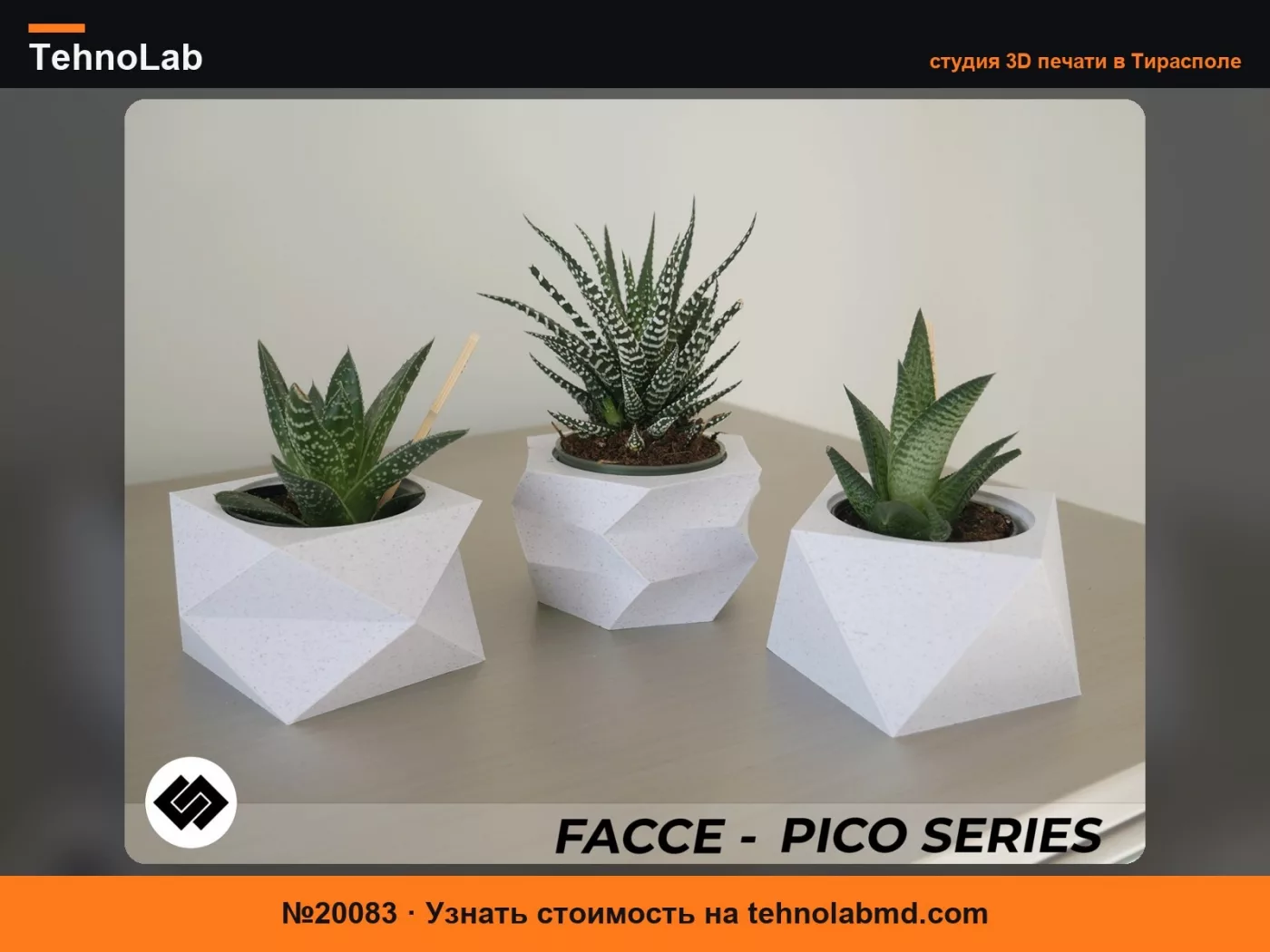 №20083 Набор из трех кашпо серии Facce