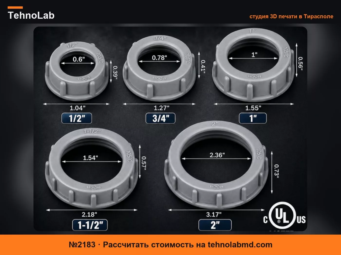 №2183 Втулка изоляционная для соединителя EMT 3/4″ Электрик