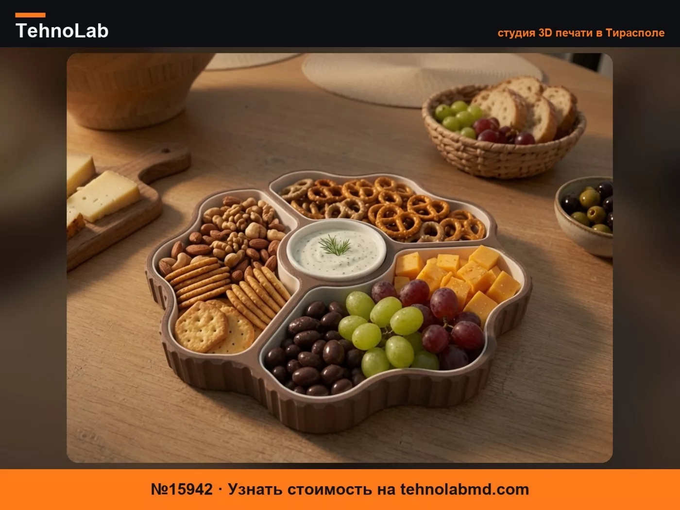 №15942 Элегантный поднос для закусок