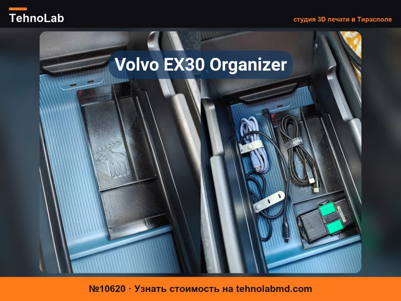 №10620 Органайзер центральной консоли Volvo EX30