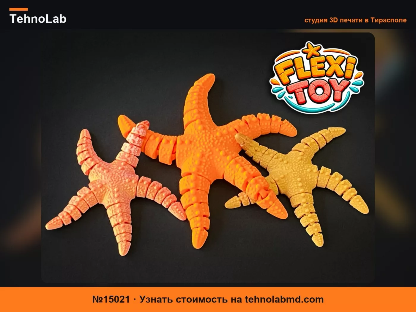 №15021 Морская звезда Flexi Fidget – Средняя & Малая