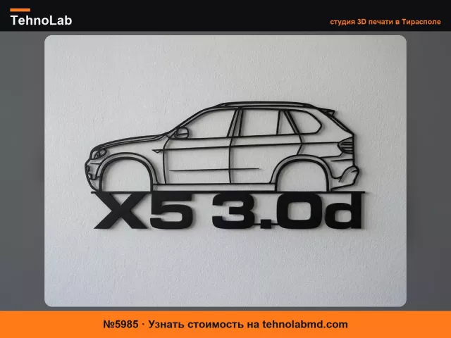 №5985 Настенное искусство BMW X5 E70 3.0d с названием