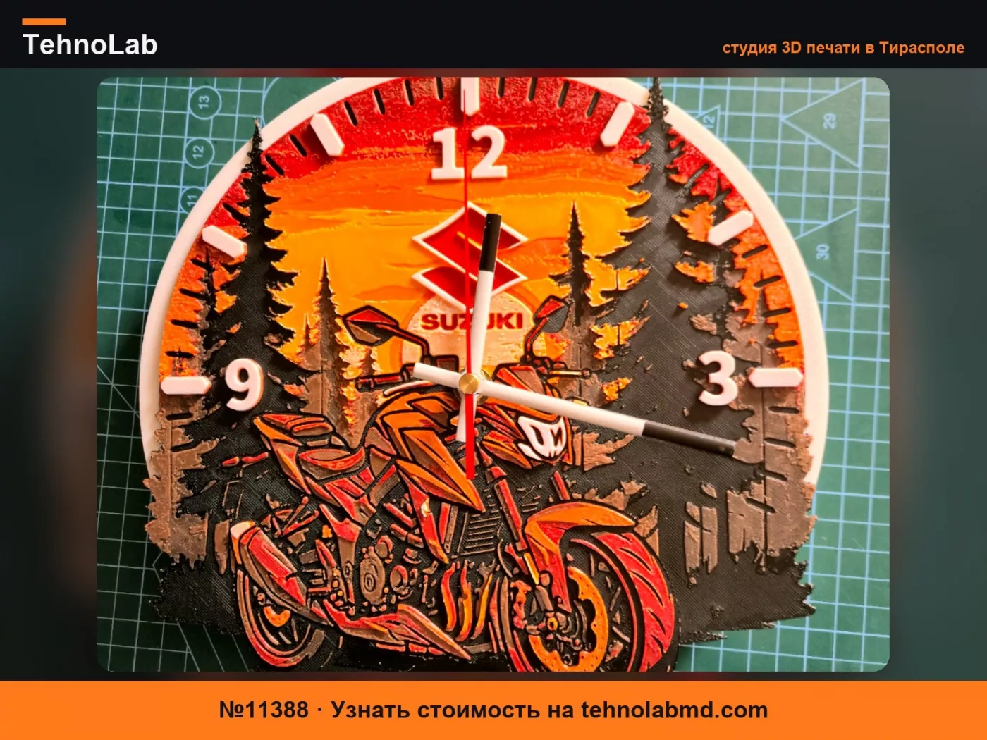 №11388 Радиочасы Suzuki GSX Часы Hueforge