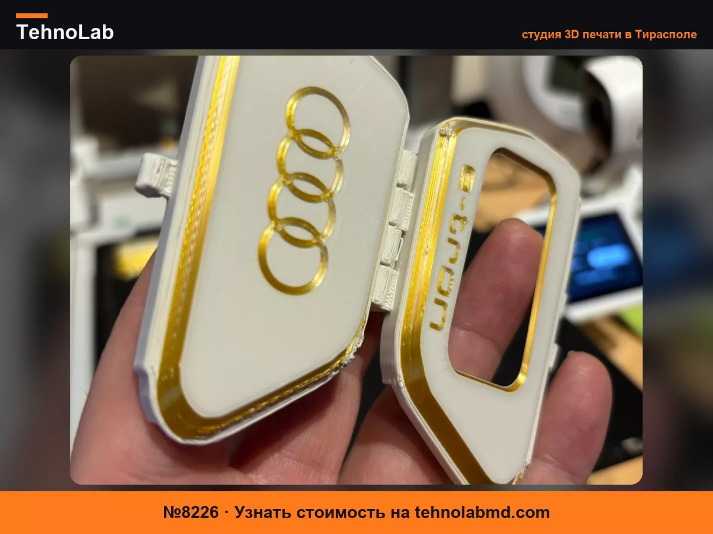 №8226 Чехол для автомобильного ключа: Audi eTron SE; Шарнир PIP с защелкой