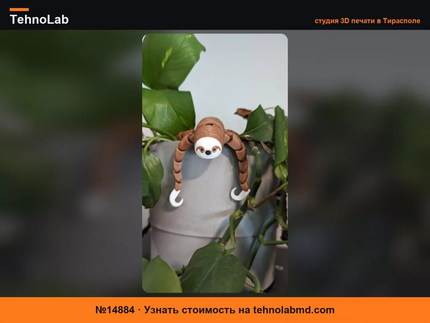 №14884 Гибкий ленивец с многоцветным лицом для AMS