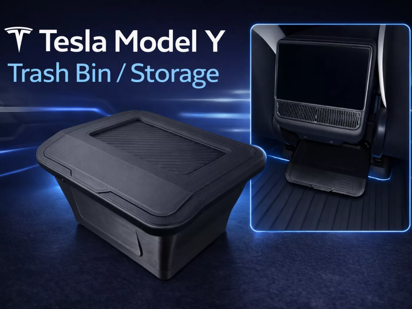 №242 Контейнер для мусора и хранение для Tesla Model Y