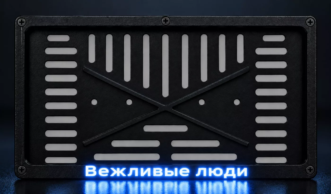 Квадратные рамки для номеров Приднестровья и Молдовы со светящимися эксклюзивными надписями
